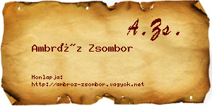 Ambróz Zsombor névjegykártya