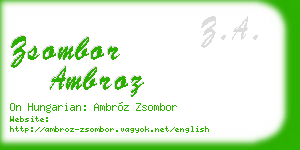 zsombor ambroz business card