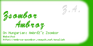 zsombor ambroz business card